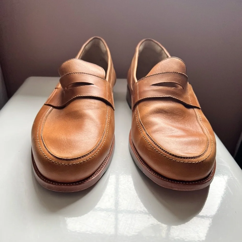 Adelante Luca Chestnut Tan Leather Penny Loafers Size‎ 16D